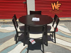 Brand New! 5 Piece Round Leaf Dinning Set in Dark Coffee