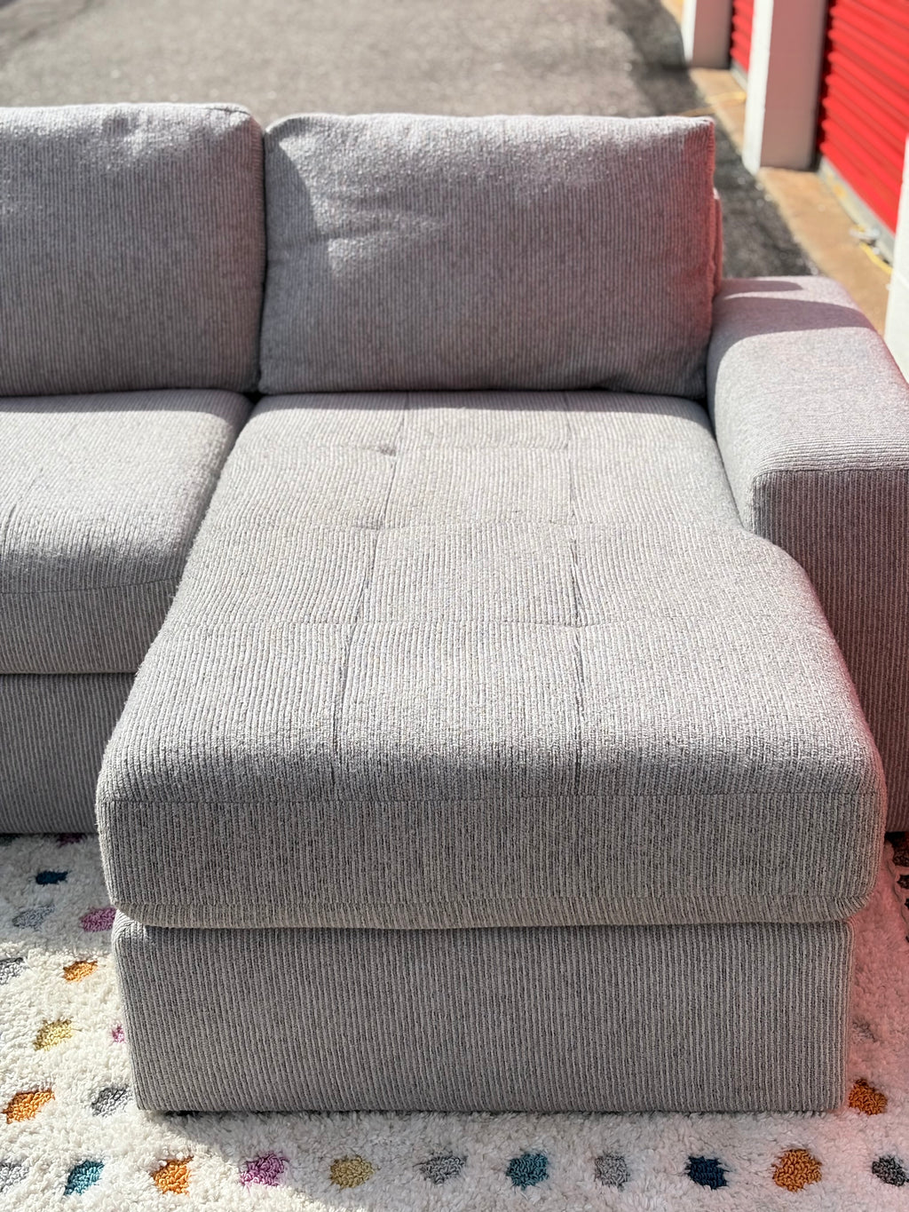 Value City 2 Piece (Chenille) Sectional Set