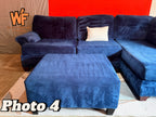 (Cordell Collection) Royal Blue 2 Piece Sectional with Matching Ottoman Set