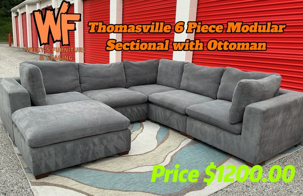 Thomasville 6 Piece Modular Sectional with Ottoman Included