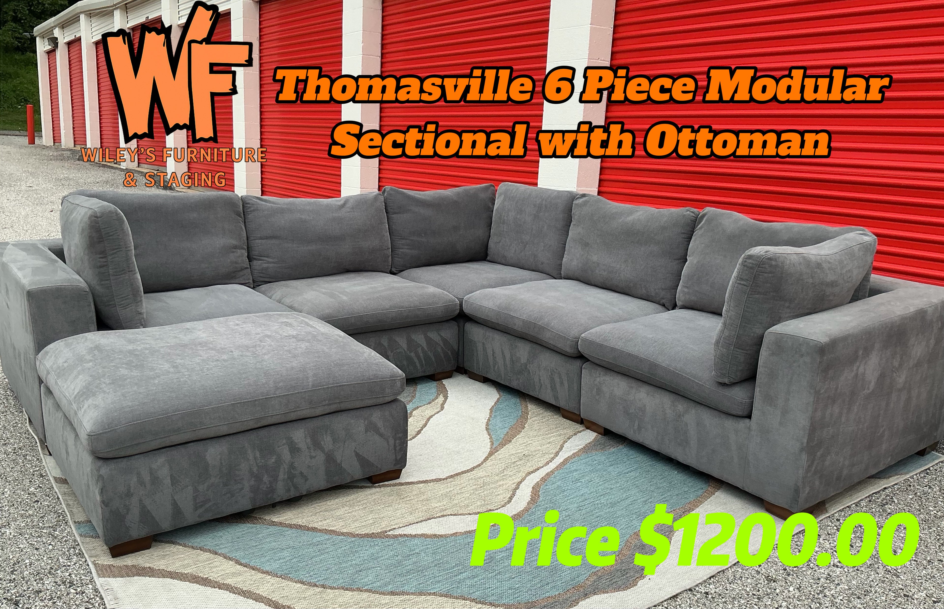 Thomasville 6 Piece Modular Sectional with Ottoman Included
