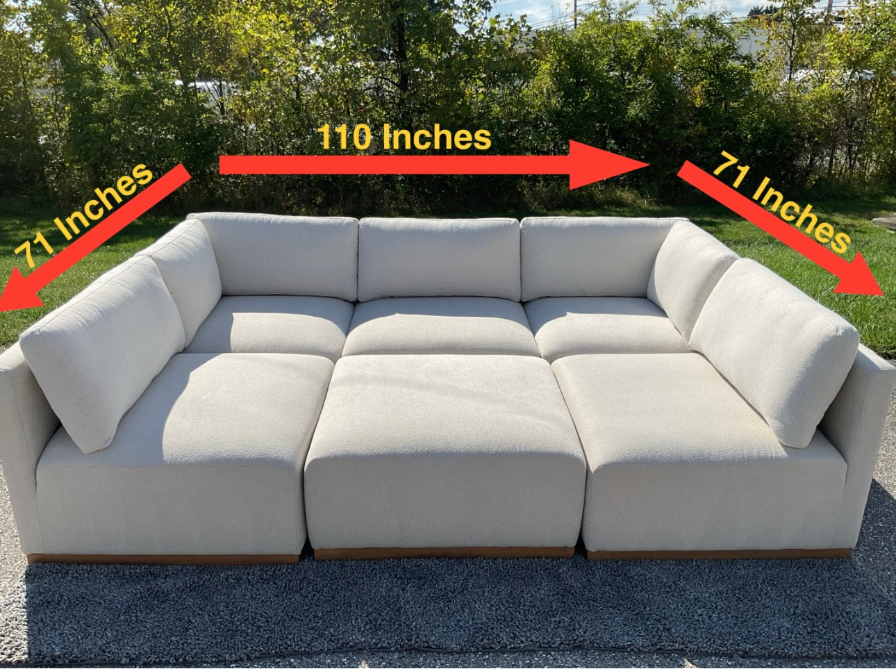 Thomasville (Henredon) 6 Piece Sectional with Ottoman Set