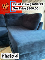(Cordell Collection) Royal Blue 2 Piece Sectional with Matching Ottoman Set