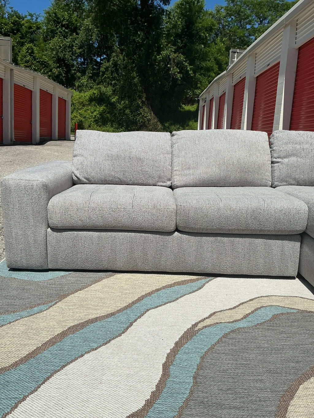 Value City 2 Piece (Chenille) Sectional Set