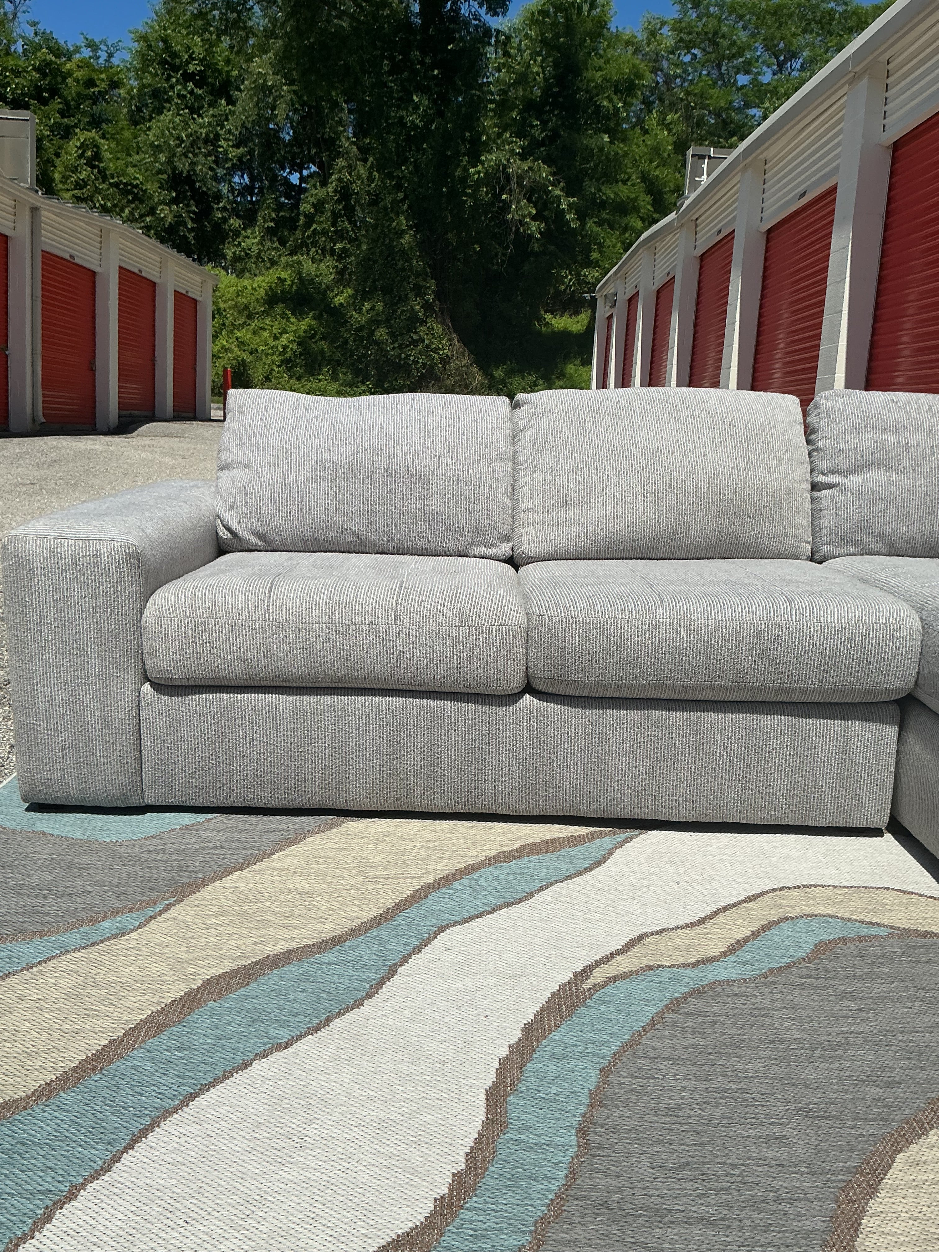 Value City 2 Piece (Chenille) Sectional Set