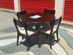 Brand New! 5 Piece Round Leaf Dinning Set in Dark Coffee