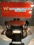 Brand New! 5 Piece Round Leaf Dinning Set in Dark Coffee