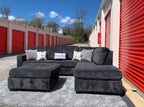 Ashley Furniture (Black) 2 Piece Sectional with Ottoman