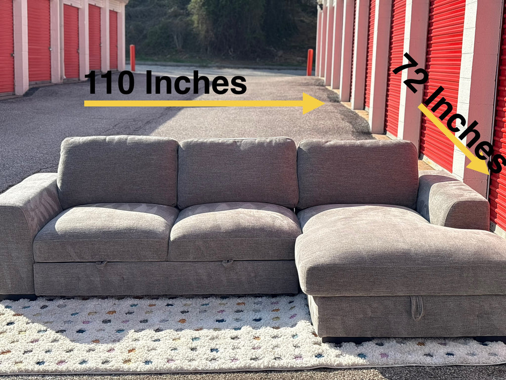 Thomasville 2 Piece Sleeper Sectional  with Storage Chaise