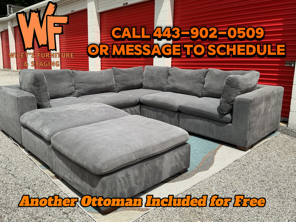 Thomasville 6 Piece Modular Sectional with Ottoman Included