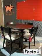 Brand New! 5 Piece Round Leaf Dinning Set in Dark Coffee