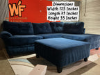 (Cordell Collection) Royal Blue 2 Piece Sectional with Matching Ottoman Set