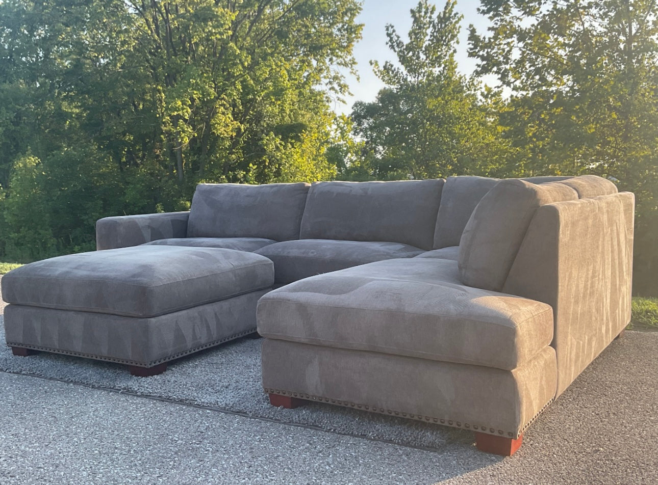 Thomasville 2 Piece Sectional with Ottoman Set