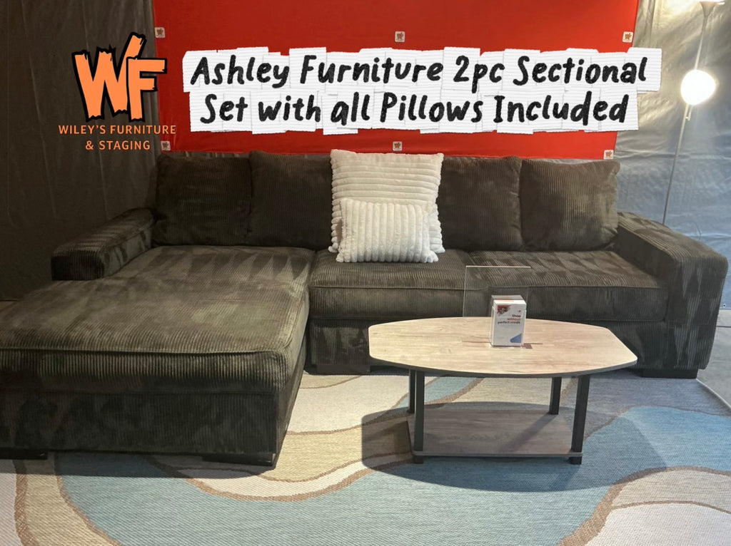 Ashley Furniture 2pc Sectional with all Pillows Included Set