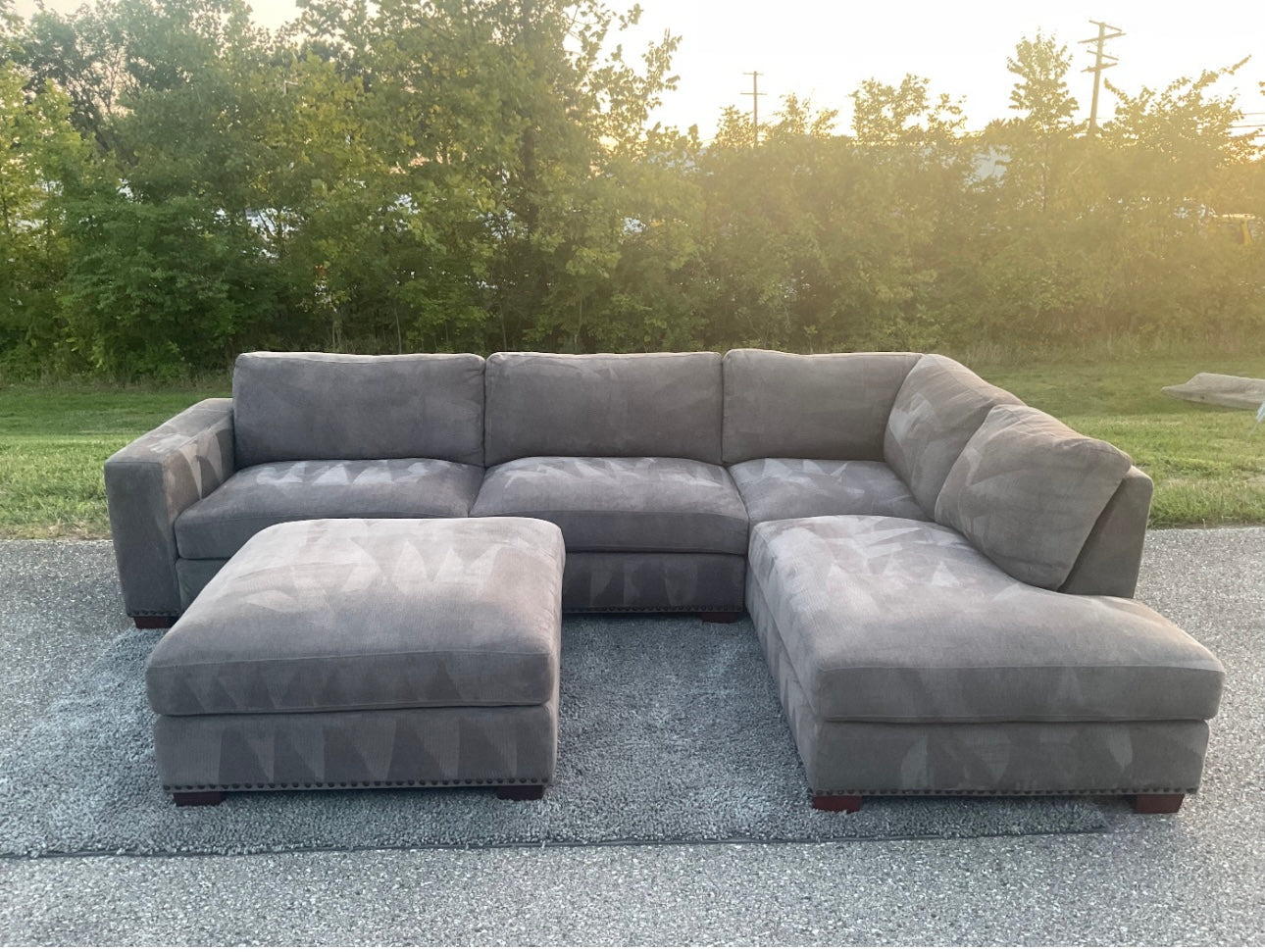 Thomasville 2 Piece Sectional with Ottoman Set