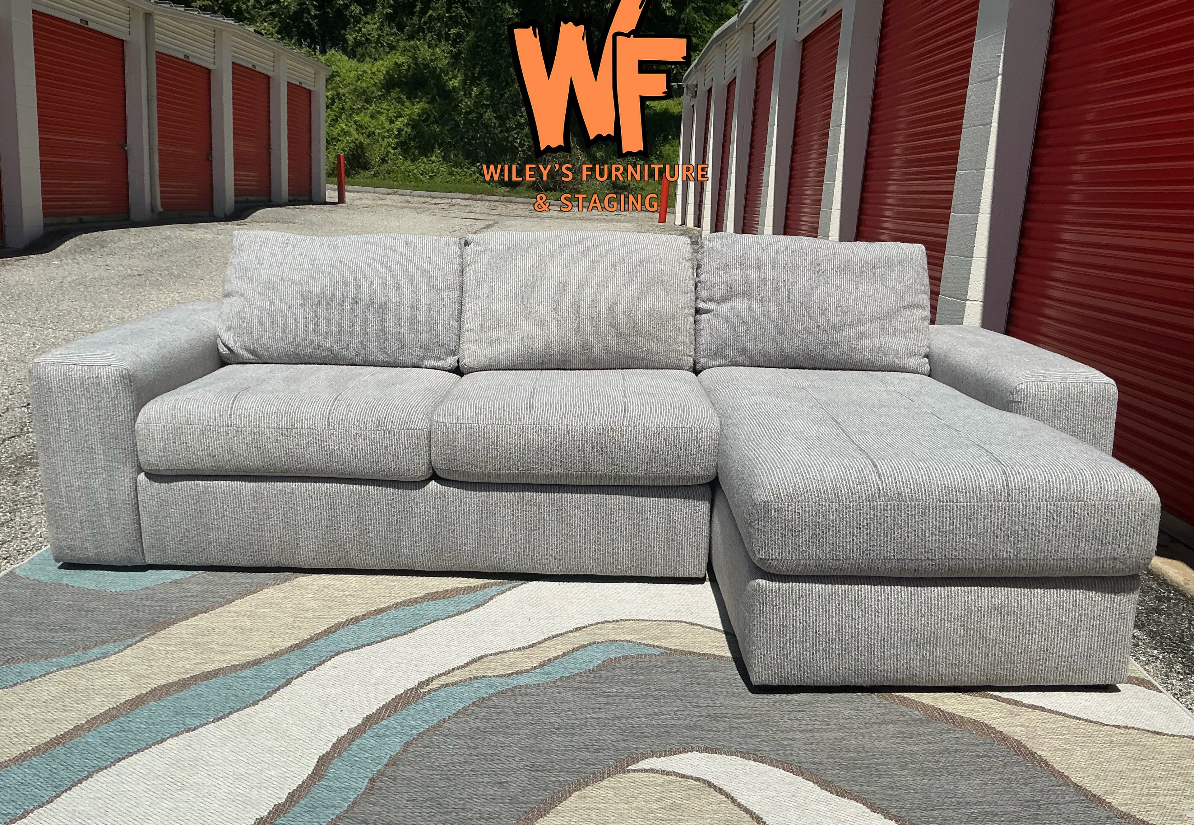 Value City 2 Piece (Chenille) Sectional Set