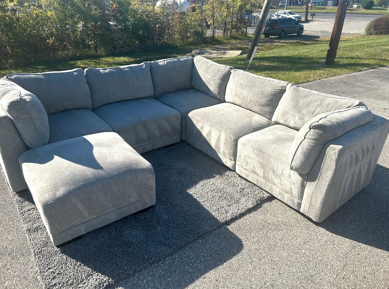 Thomasville 6 Piece Modular Sectional With Ottoman Set