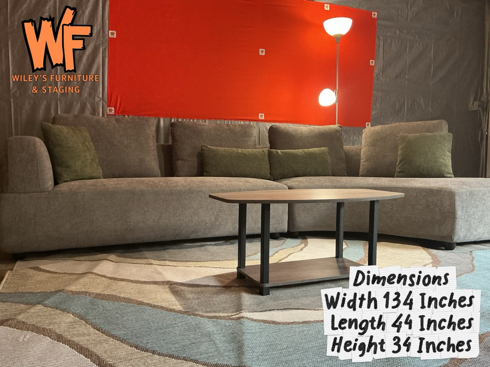 Toscano Grey 134-Inch Sectional Set