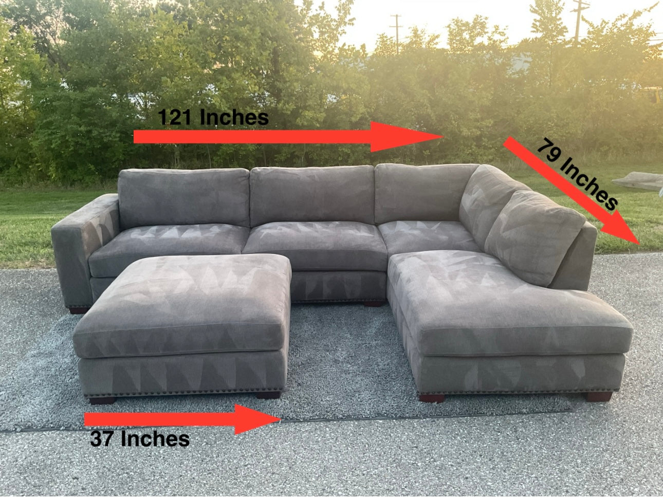 Thomasville 2 Piece Sectional with Ottoman Set