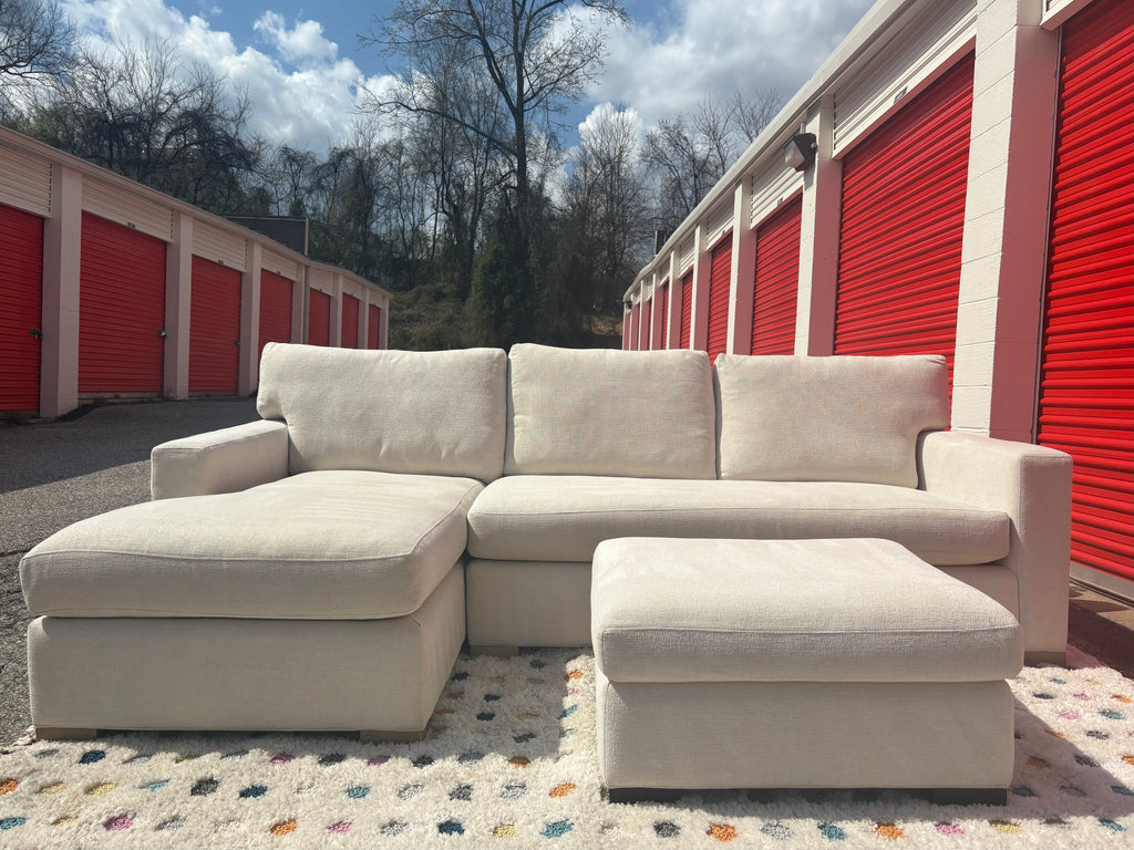 Crate and Barrel Axis 2Piece Sectional With Ottoman Set