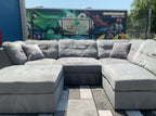 Light Grey 5 Piece Modular Sectional with Ottoman Set