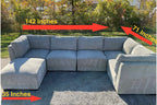 Thomasville 6 Piece Modular Sectional With Ottoman Set