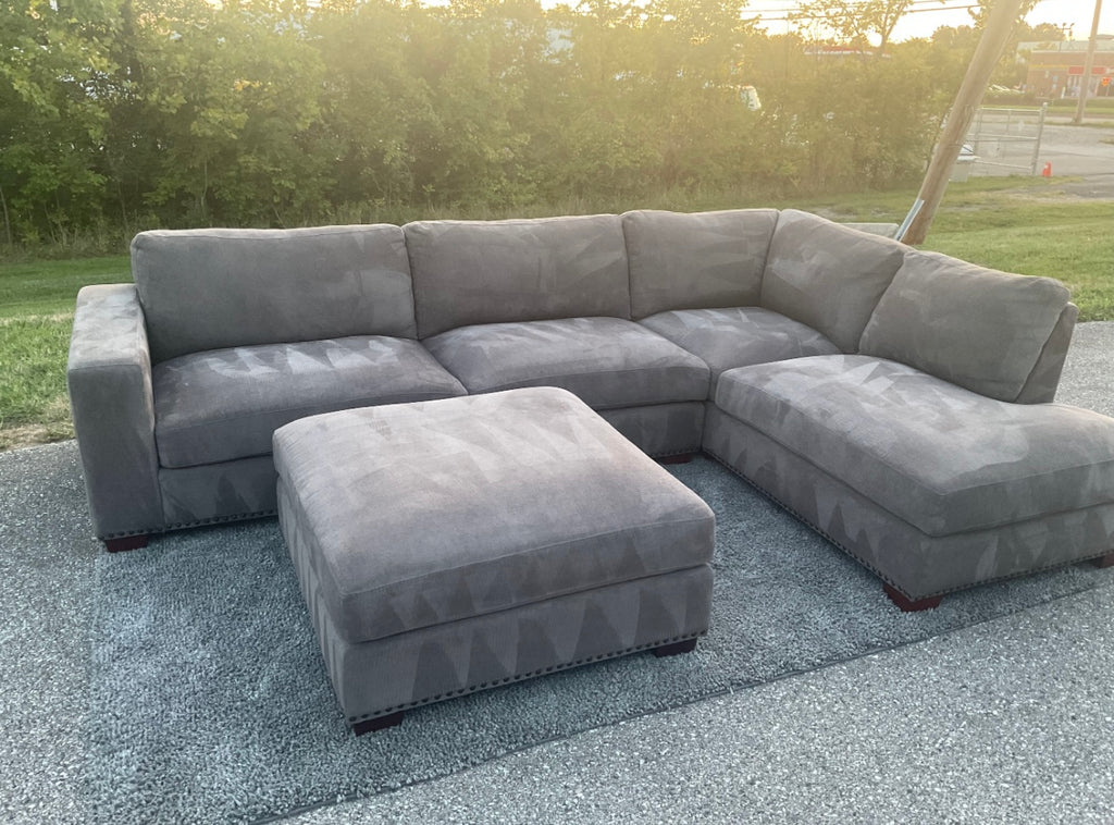 Thomasville 2 Piece Sectional with Ottoman Set