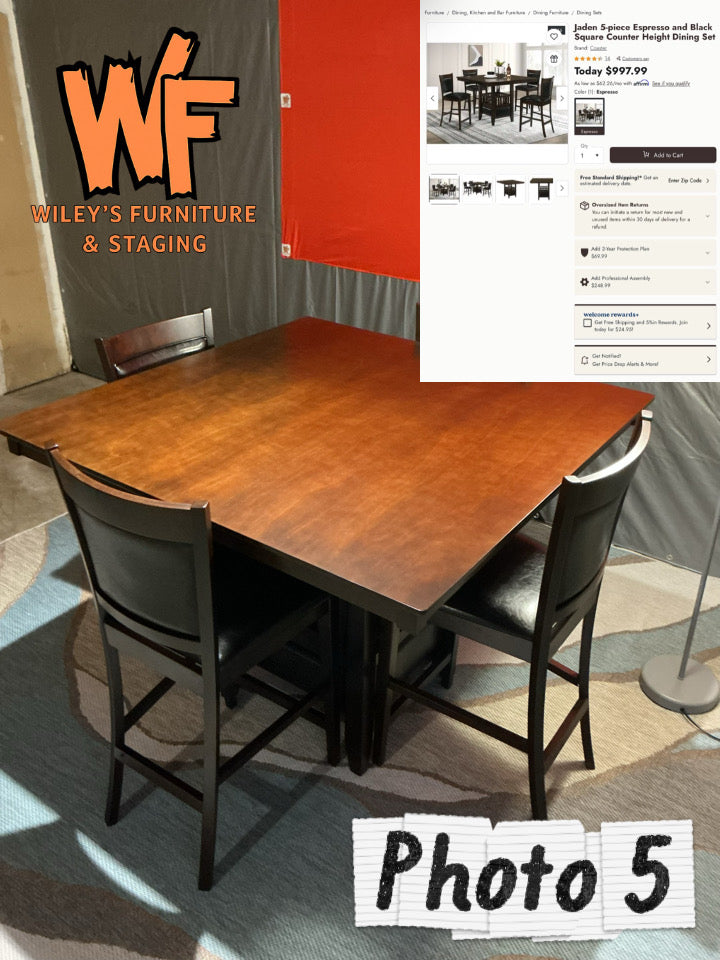 Jaden 5-Piece Square Counter Height Dinning Set