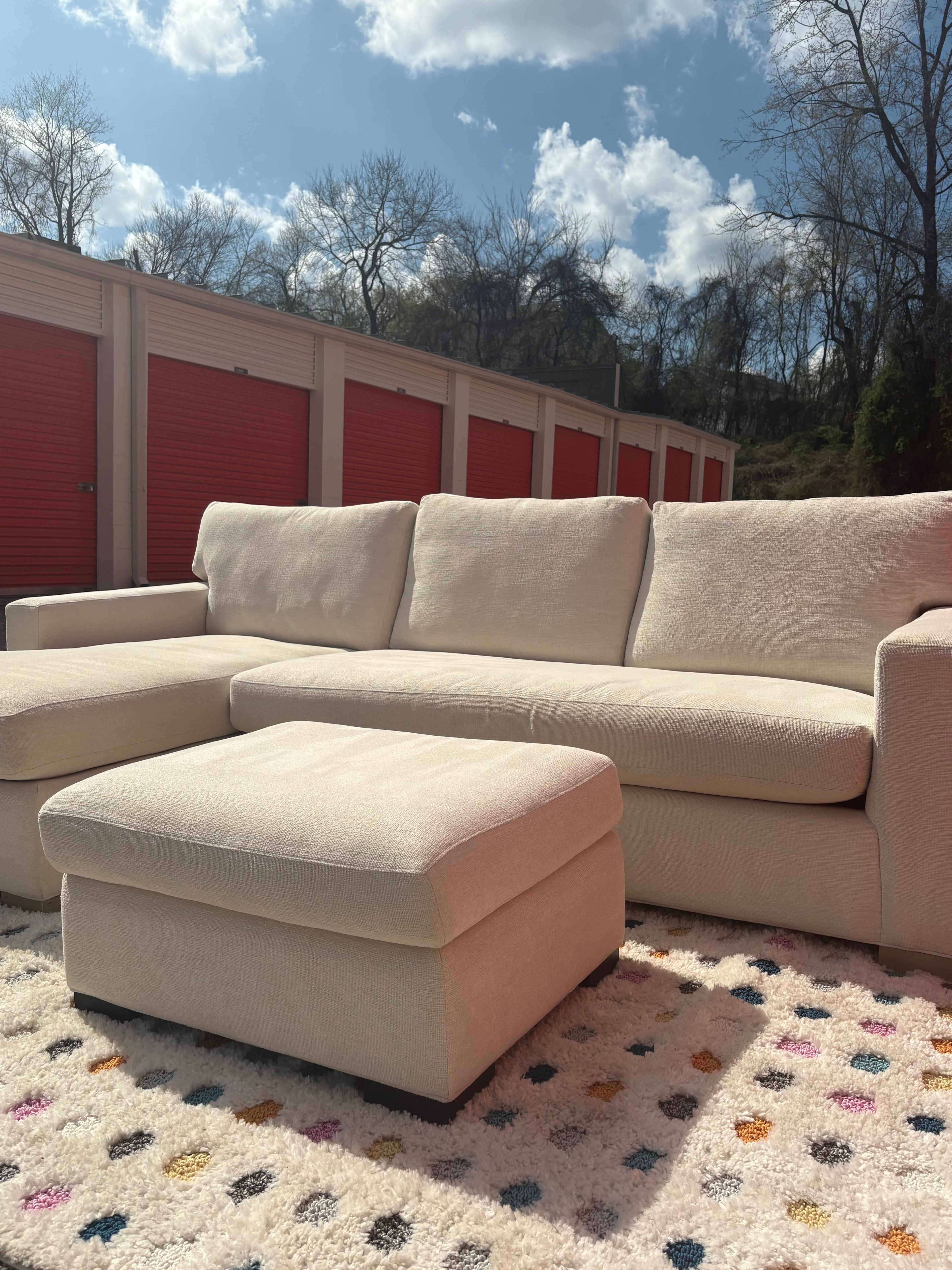 Crate and Barrel Axis 2Piece Sectional With Ottoman Set