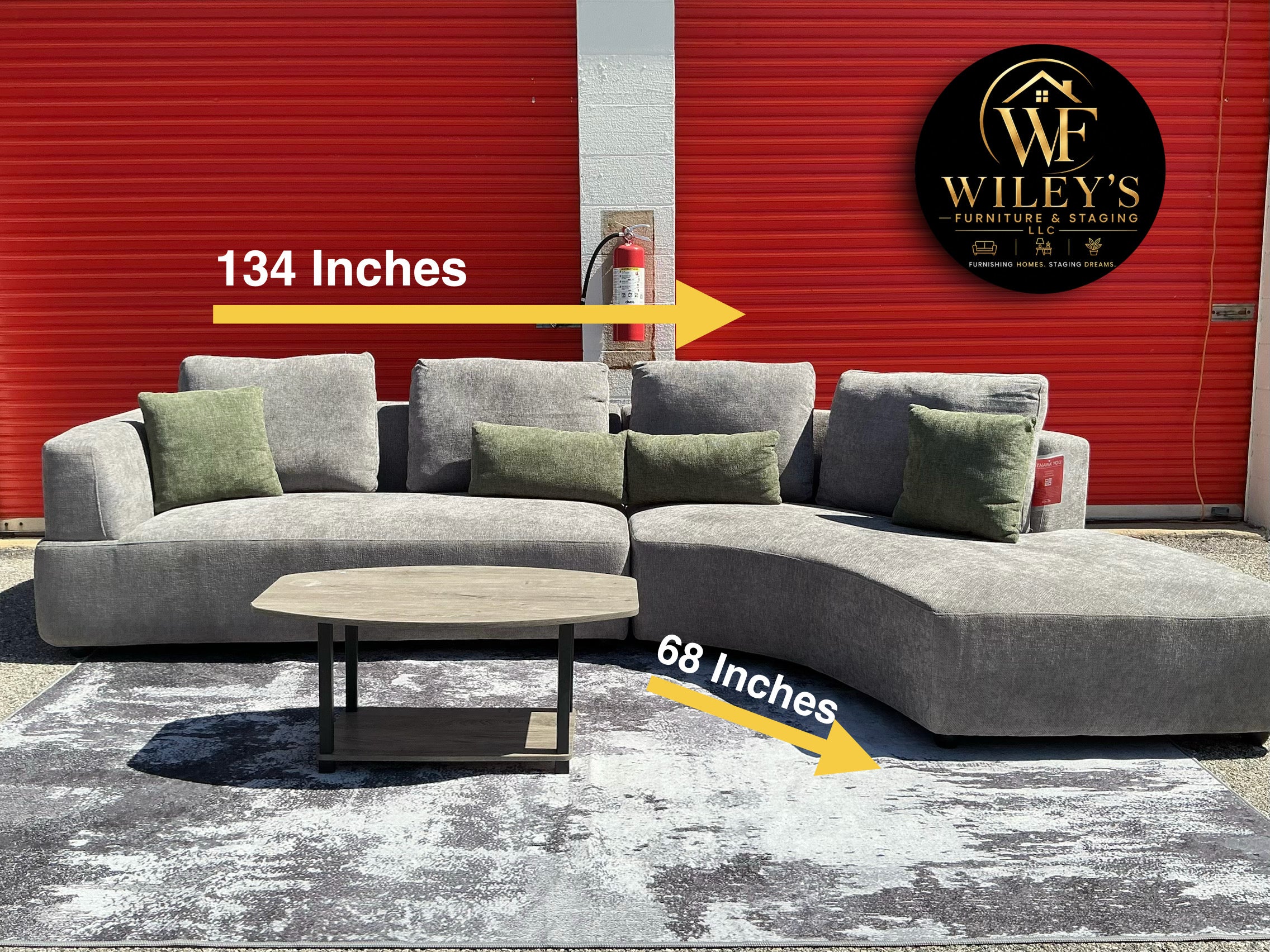 Toscano Grey 134-Inch Sectional Set