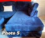 (Cordell Collection) Royal Blue 2 Piece Sectional with Matching Ottoman Set