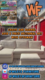 Crate and Barrel Axis 2Piece Sectional With Ottoman Set