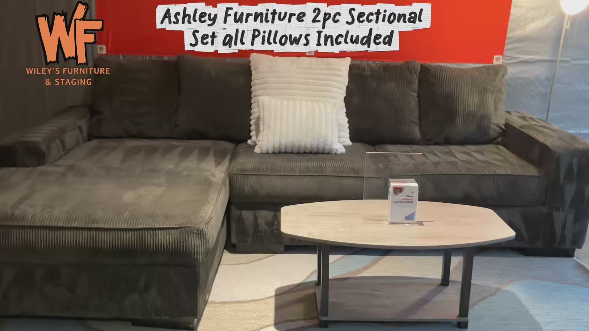 Ashley Furniture 2pc Sectional with all Pillows Included Set