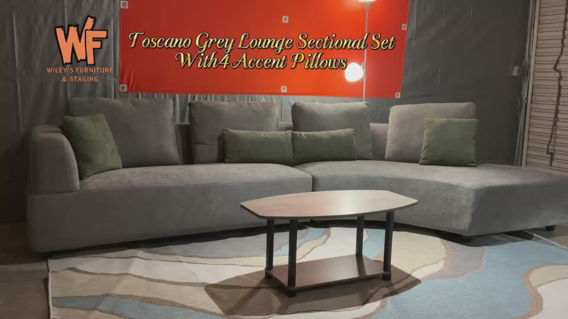 Toscano Grey 134-Inch Sectional Set
